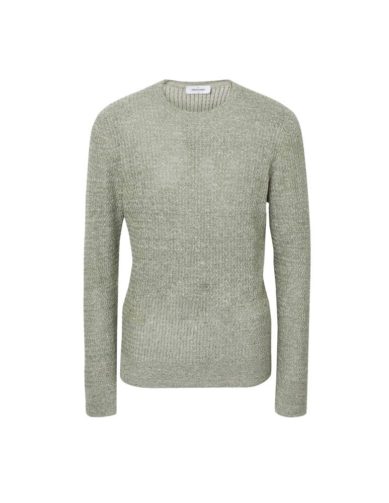 rinascente Gran Sasso Cotton linen roundneck sweater - green