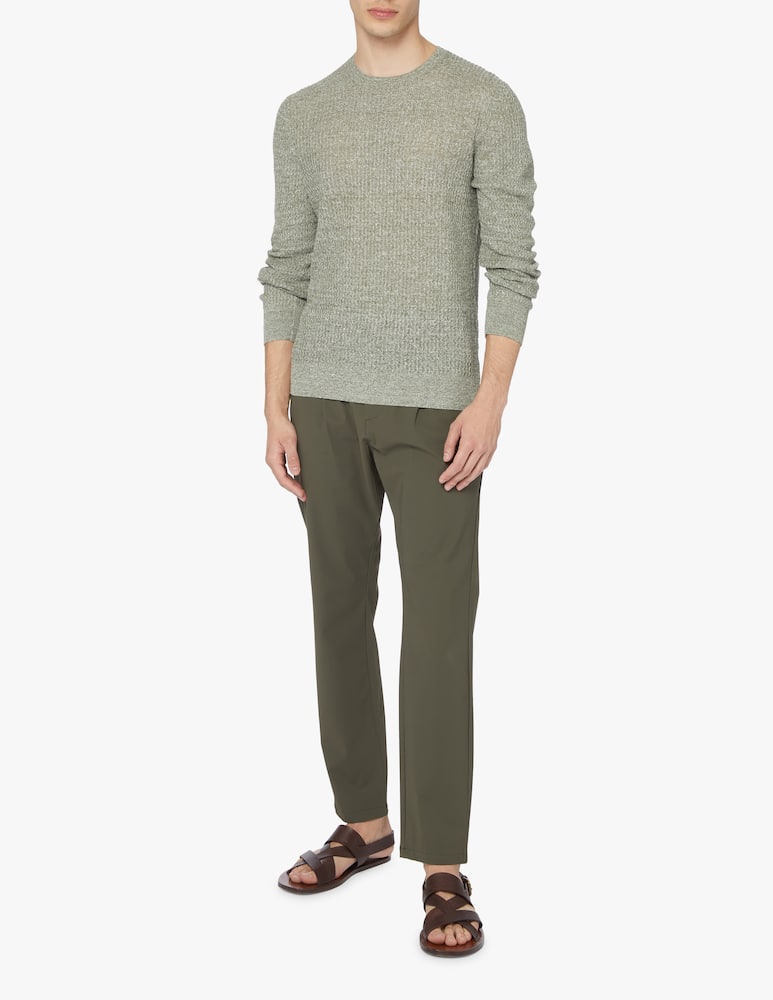 rinascente Gran Sasso Cotton linen roundneck sweater - green