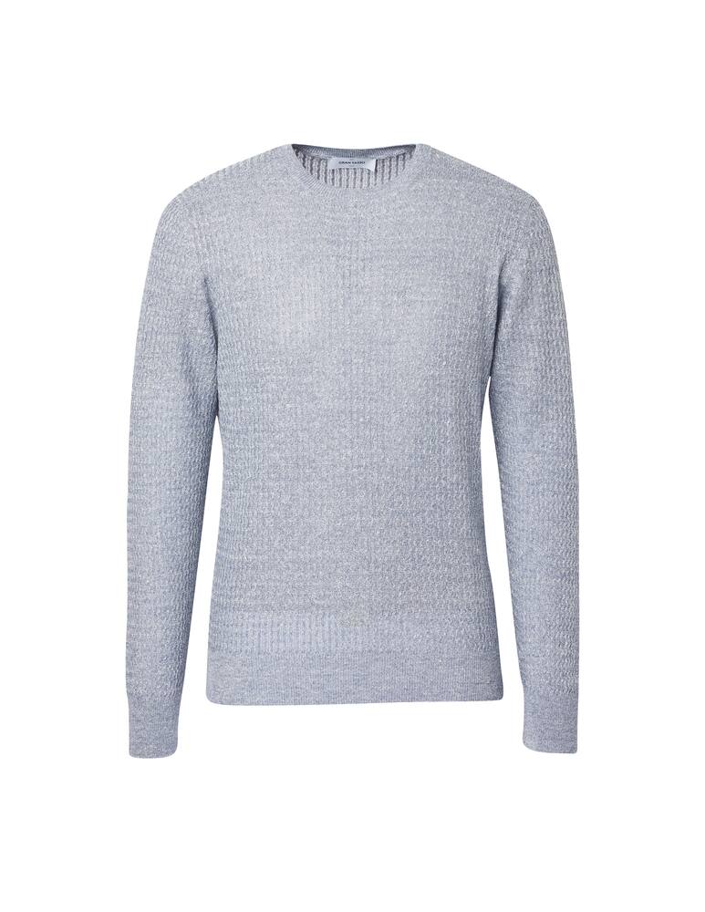 rinascente Gran Sasso Cotton linen roundneck sweater - blue