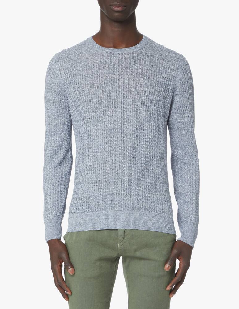 rinascente Gran Sasso Cotton linen roundneck sweater - blue