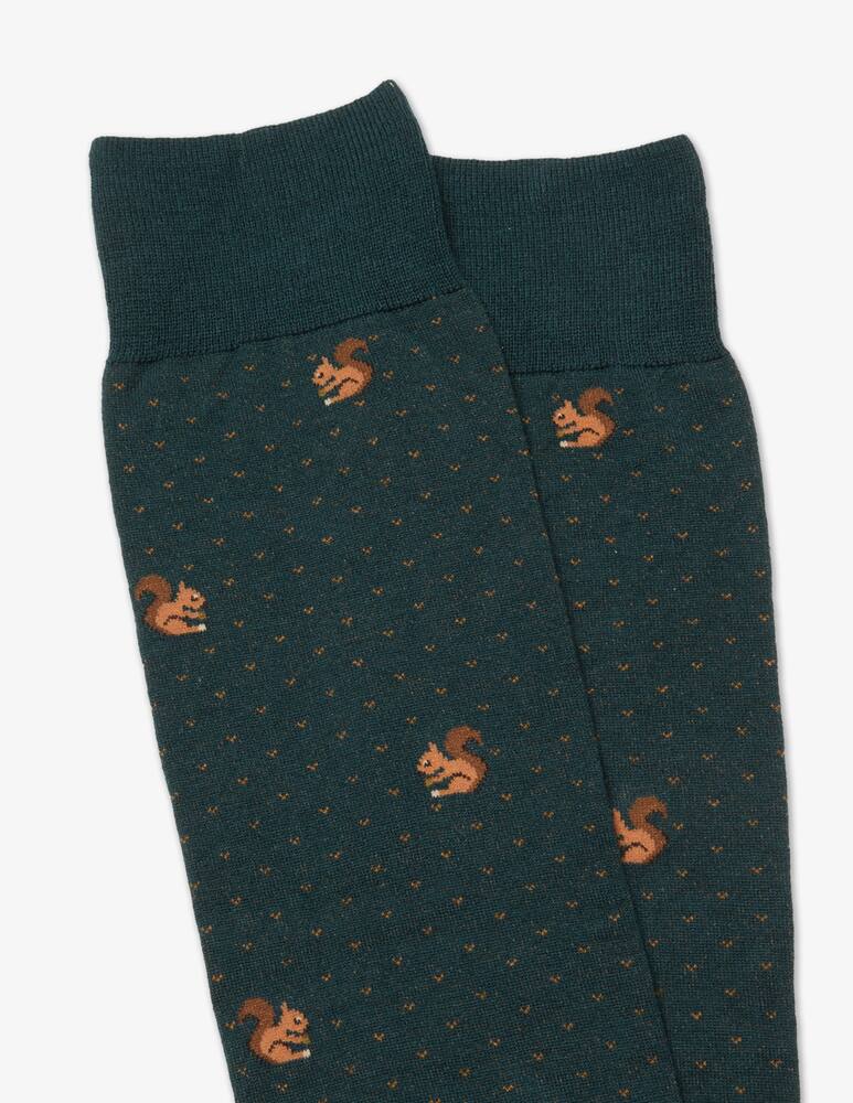 rinascente Sorley Squirrel pattern socks - Green