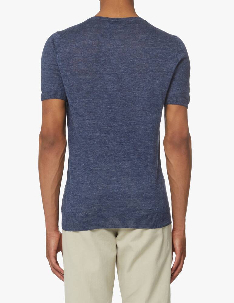 rinascente Gran Sasso Maglietta manica corta maglia lino - blu