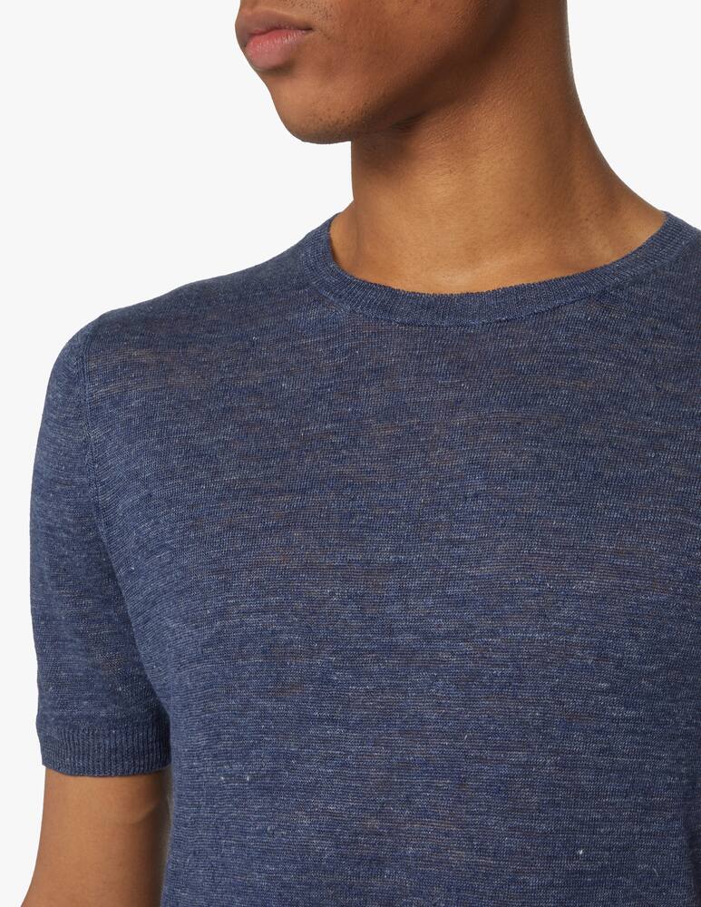 rinascente Gran Sasso Maglietta manica corta maglia lino - blu