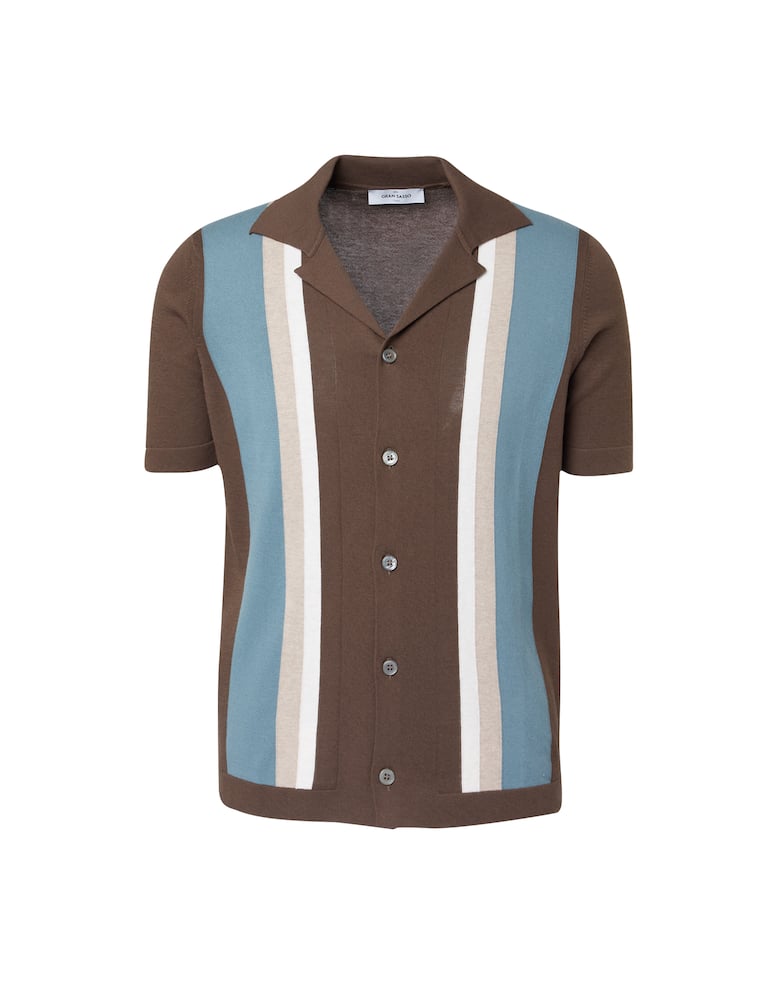 rinascente Gran Sasso Polo manica corta camicia righe verticali - multicolor