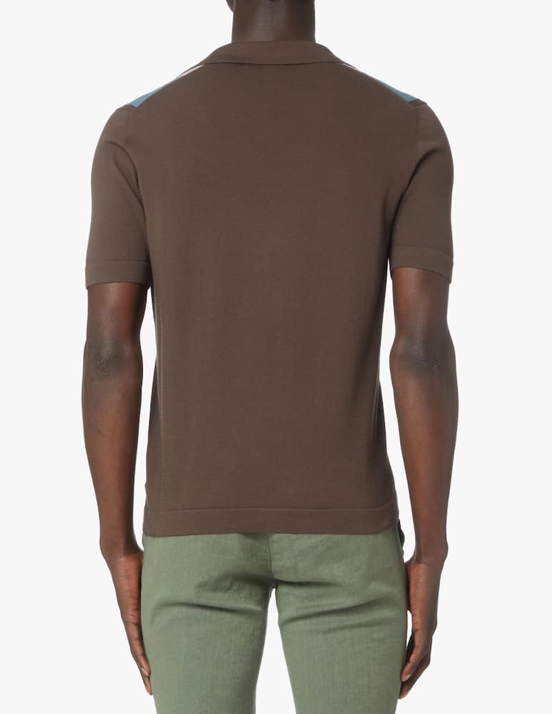 rinascente Gran Sasso Polo manica corta camicia righe verticali - multicolor