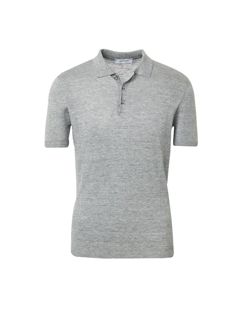 Gran Sasso Linen short sleeve polo shirt - grey - picture 5 Gran Sasso Linen short sleeve polo shirt - grey - picture 5