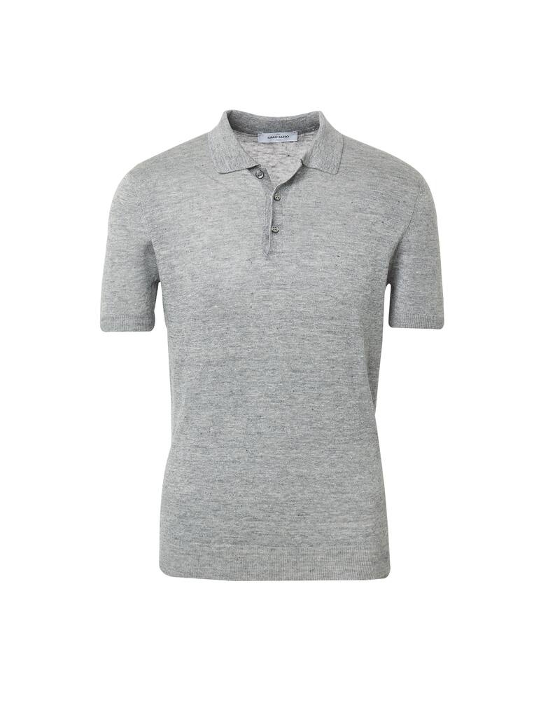 rinascente Gran Sasso Linen short sleeve polo shirt - grey