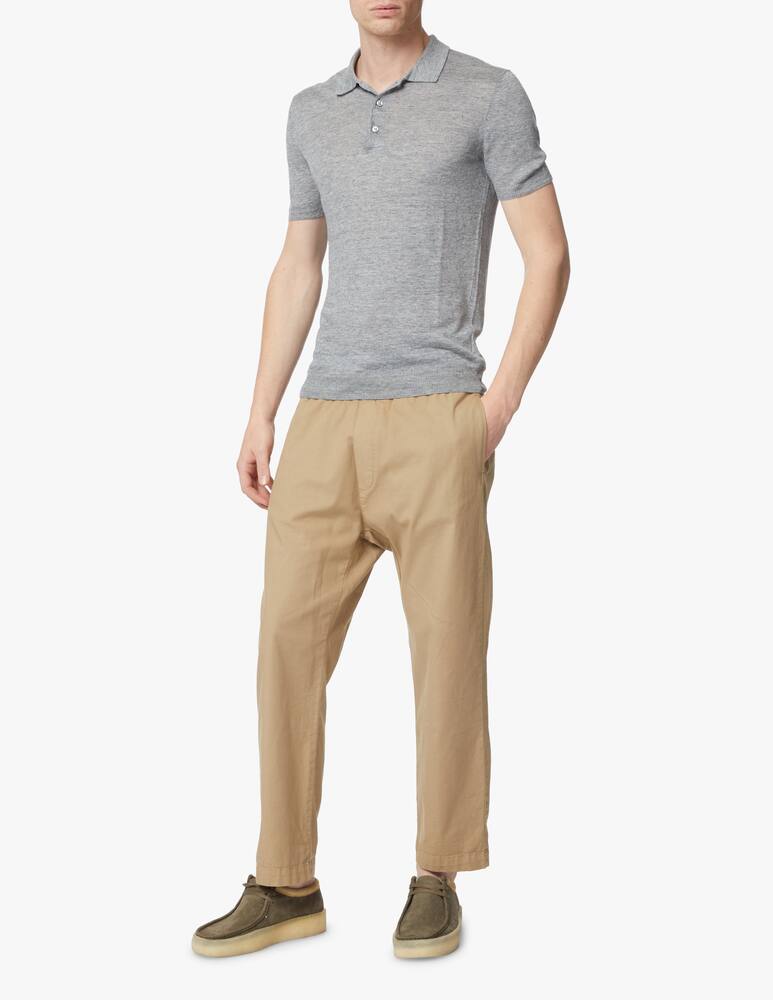 rinascente Gran Sasso Linen short sleeve polo shirt - grey