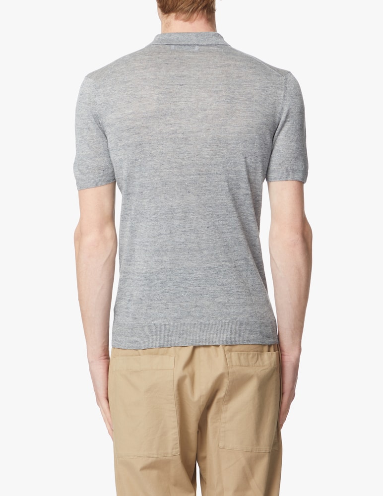 rinascente Gran Sasso Linen short sleeve polo shirt - grey