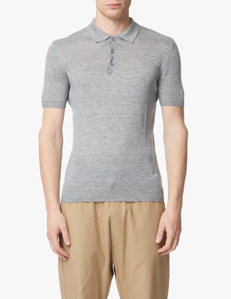 Gran Sasso Linen short sleeve polo shirt - grey - picture 1 Gran Sasso Linen short sleeve polo shirt - grey - picture 1
