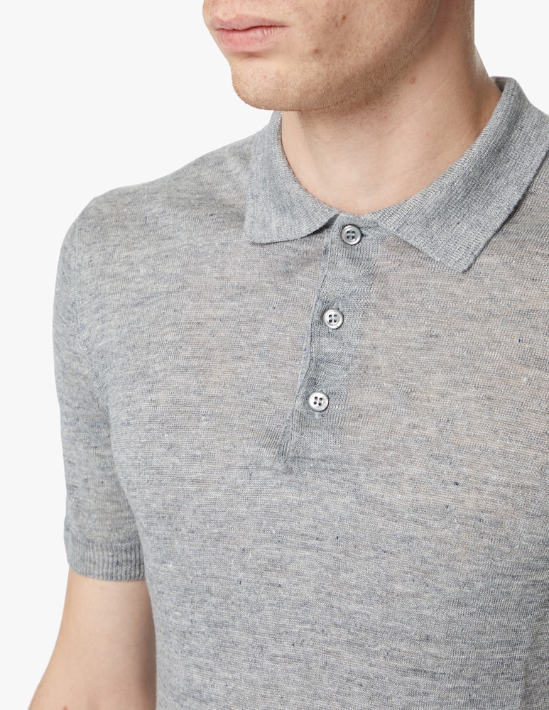 Gran Sasso Linen short sleeve polo shirt - grey - picture 4 Gran Sasso Linen short sleeve polo shirt - grey - picture 4