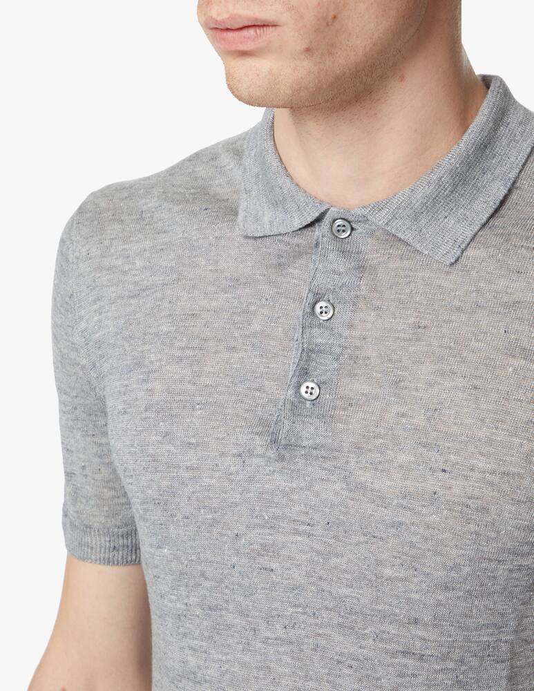 rinascente Gran Sasso Linen short sleeve polo shirt - grey
