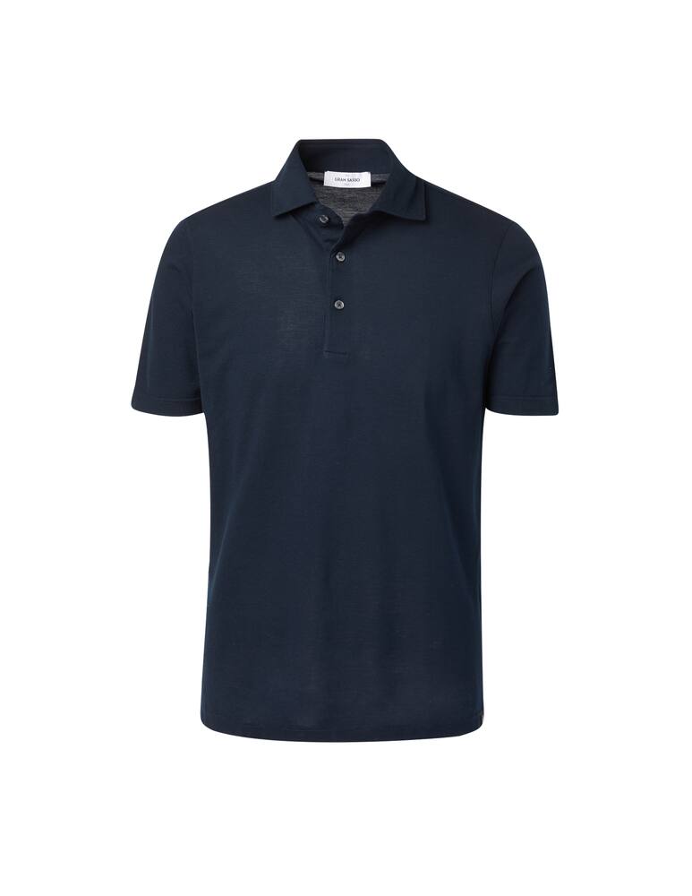 rinascente Gran Sasso Micro piquet short sleeve polo shirt - blue
