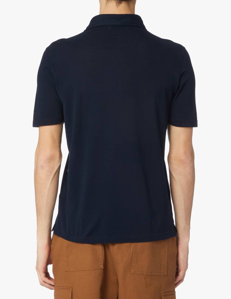 rinascente Gran Sasso Micro piquet short sleeve polo shirt - blue