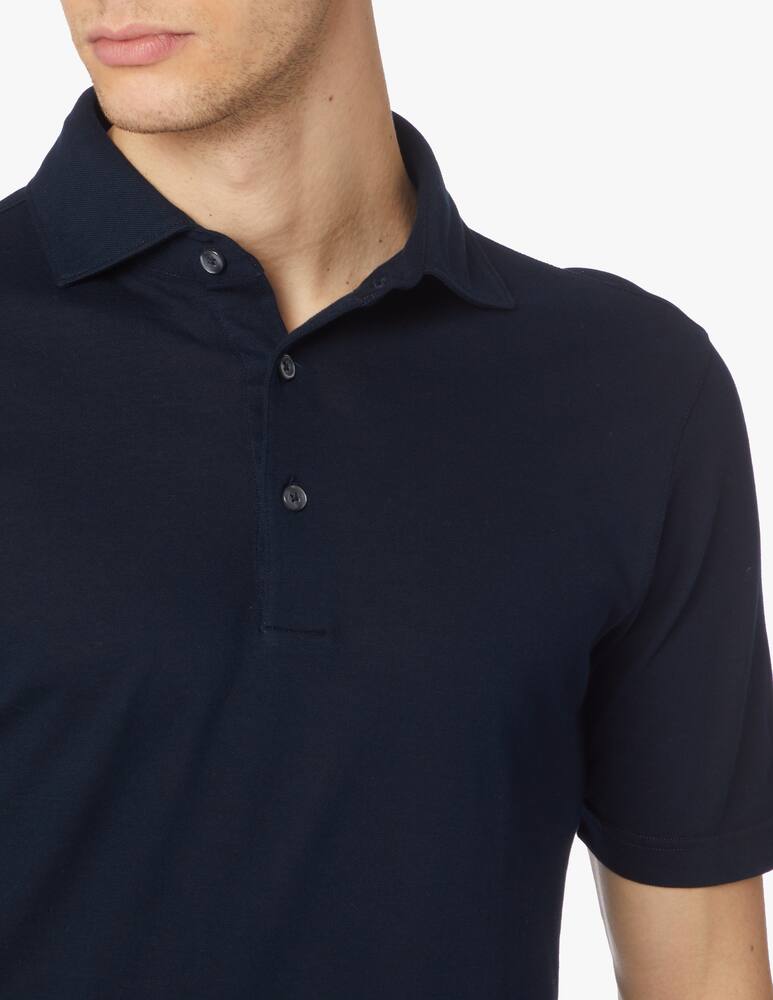 rinascente Gran Sasso Micro piquet short sleeve polo shirt - blue