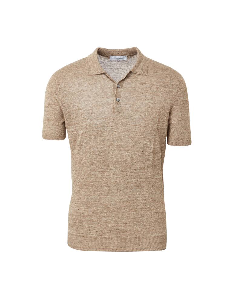 rinascente Gran Sasso Linen short sleeve polo shirt - beige