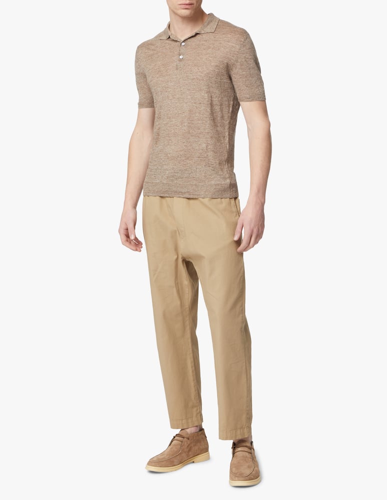 Gran Sasso Linen short sleeve polo shirt - beige - picture 2 Gran Sasso Linen short sleeve polo shirt - beige - picture 2