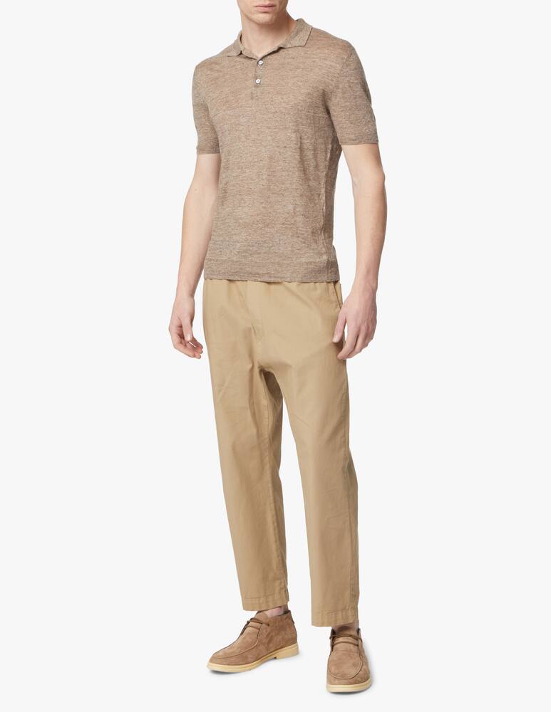 rinascente Gran Sasso Linen short sleeve polo shirt - beige