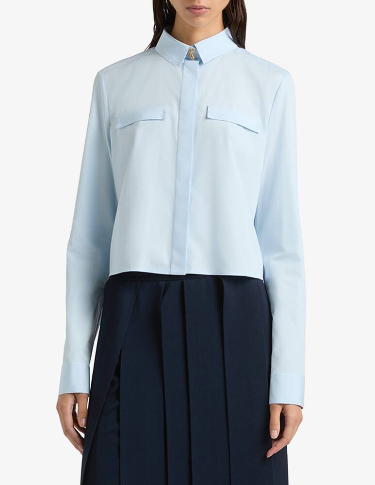 Ports 1961 Camicia cropped in popeline - immagine 1 Ports 1961 Camicia cropped in popeline - immagine 1