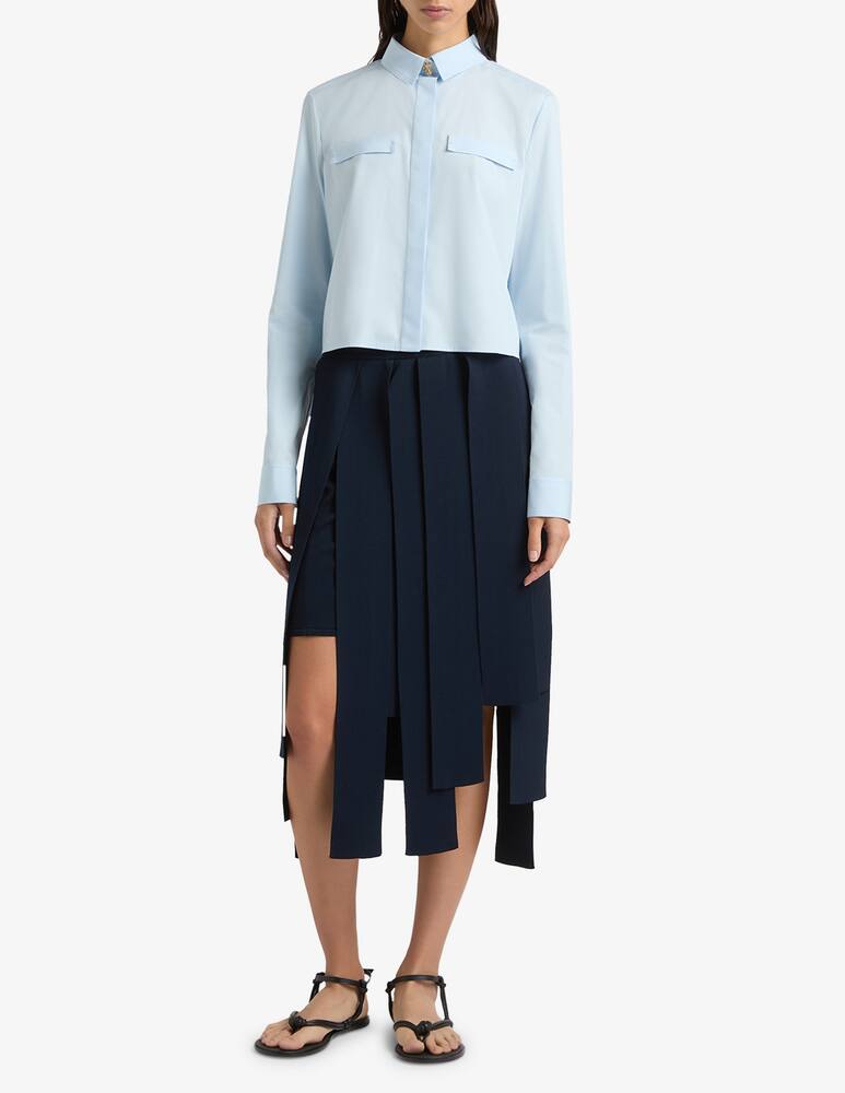 Ports 1961 Camicia cropped in popeline - immagine 2 Ports 1961 Camicia cropped in popeline - immagine 2