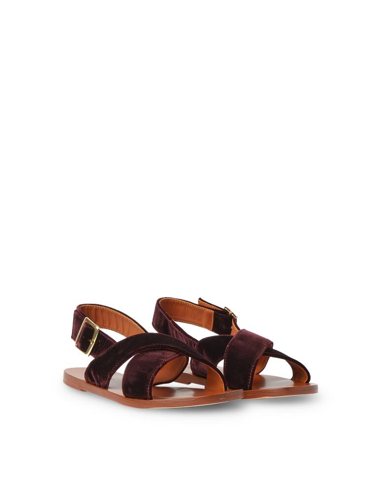 rinascente lanapo Velvet flat sandals - brown