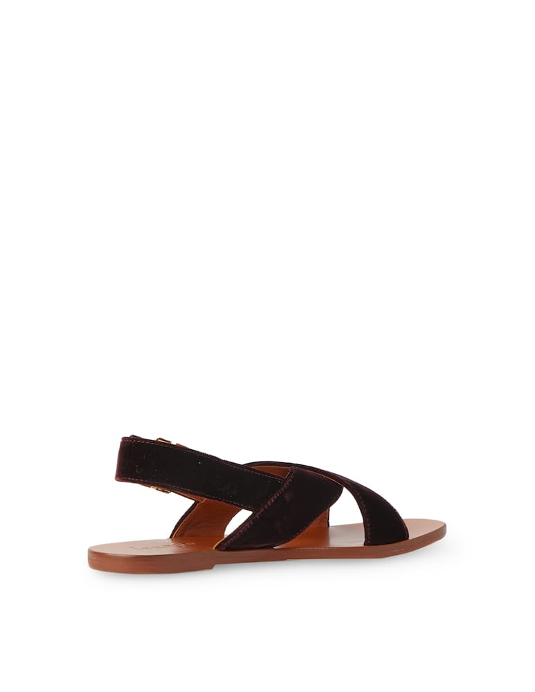 rinascente lanapo Velvet flat sandals - brown