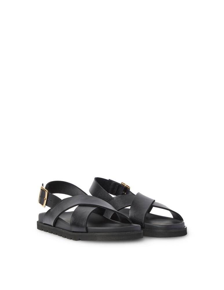 rinascente lanapo Leather flat sandals - black