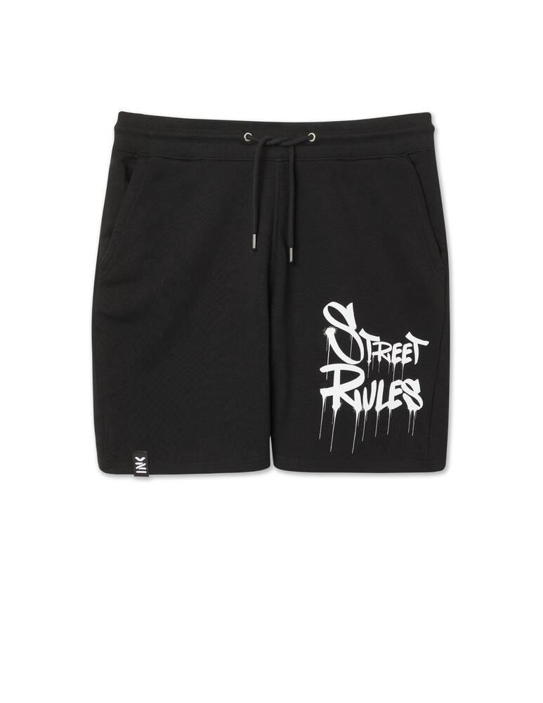 rinascente Inkover Bermuda in felpa street rules - nero