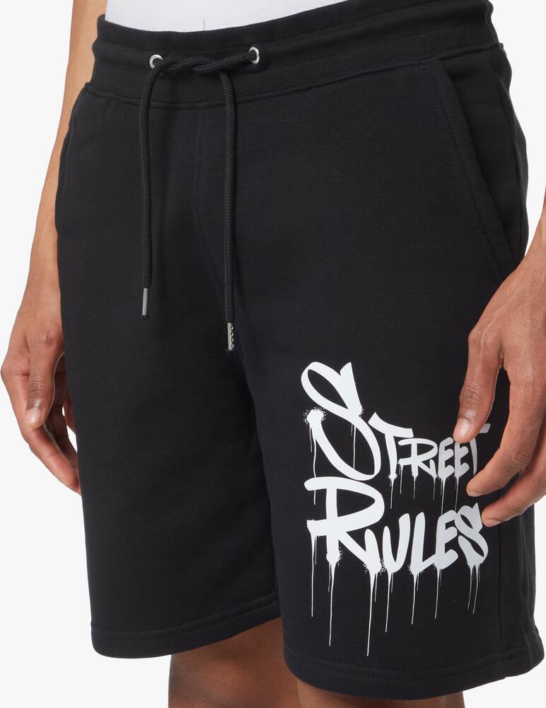 rinascente Inkover Bermuda in felpa street rules - nero