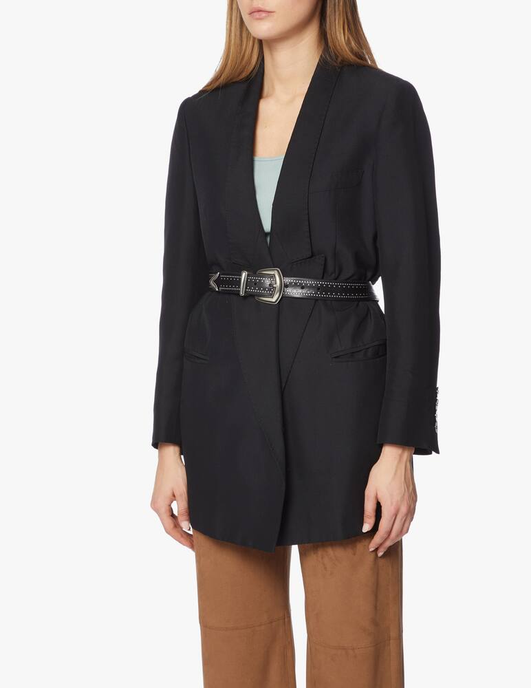 rinascente Orciani Bull Soft western style leather belt with micro-studs