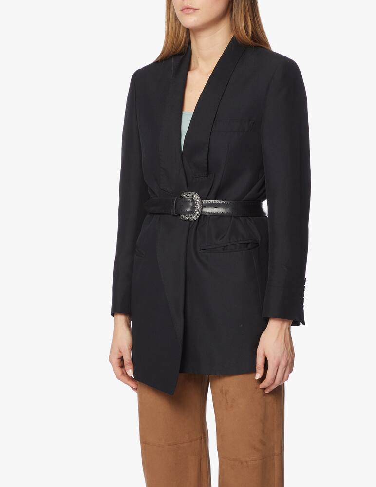 rinascente Orciani Bull Soft leather belt with engraved buckle