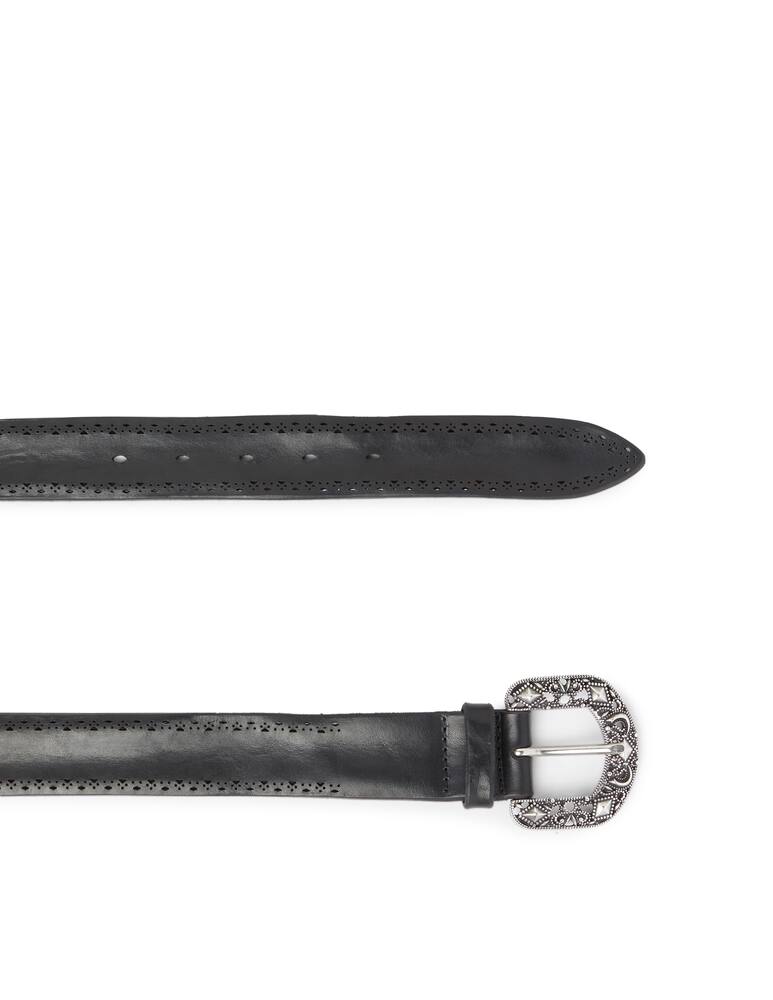 rinascente Orciani Bull Soft leather belt with engraved buckle