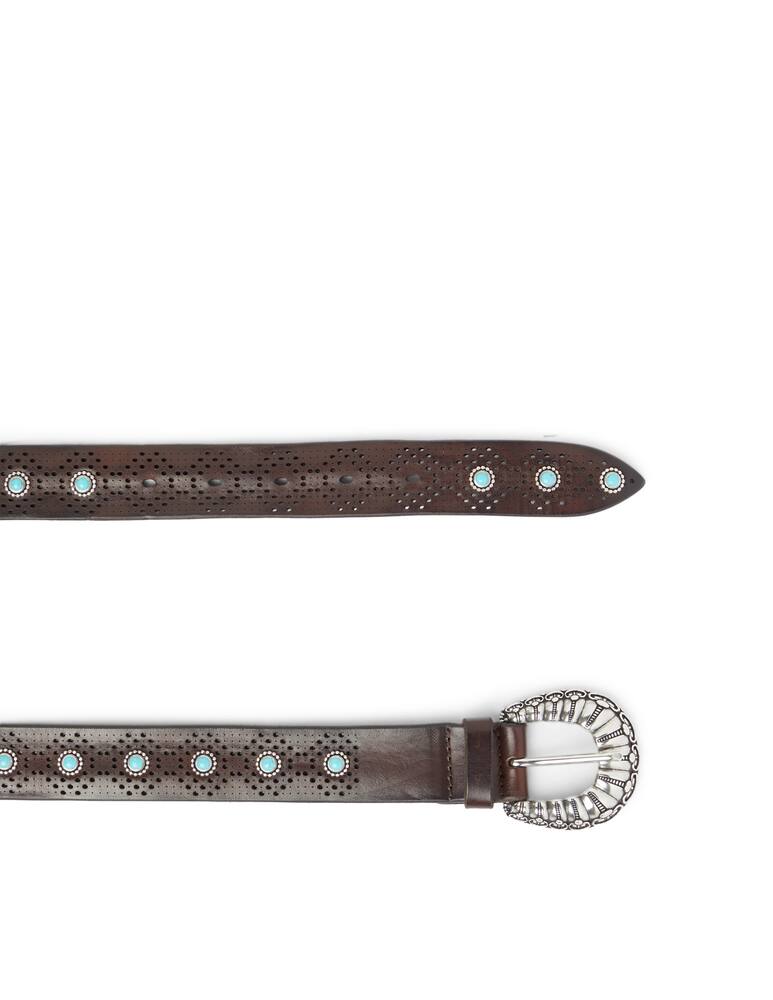 rinascente Orciani Bull Soft leather with with turquoise studs