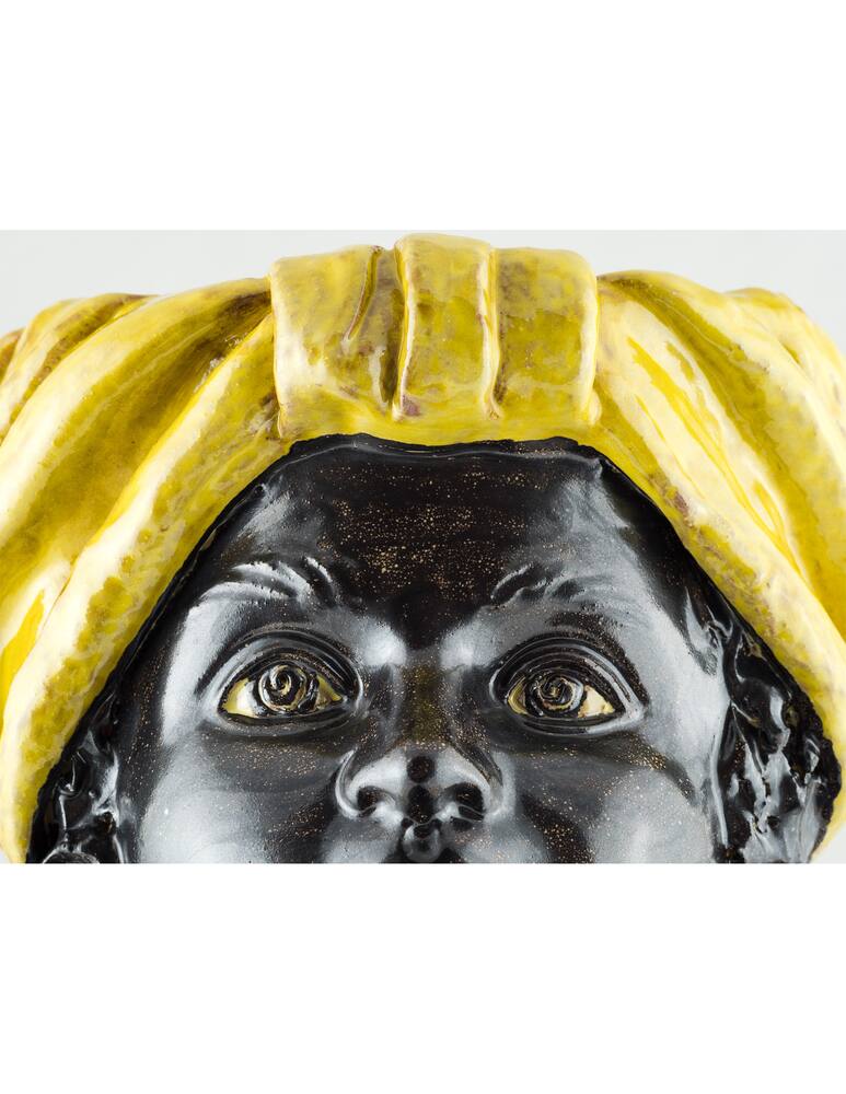 rinascente Giacomo Alessi Medium Woman head mustard yellow turban - Yellow