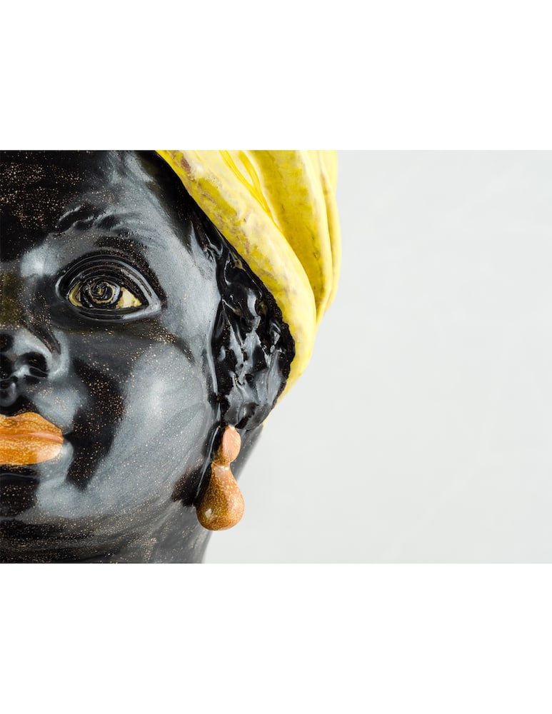 rinascente Giacomo Alessi Medium Woman head mustard yellow turban - Yellow