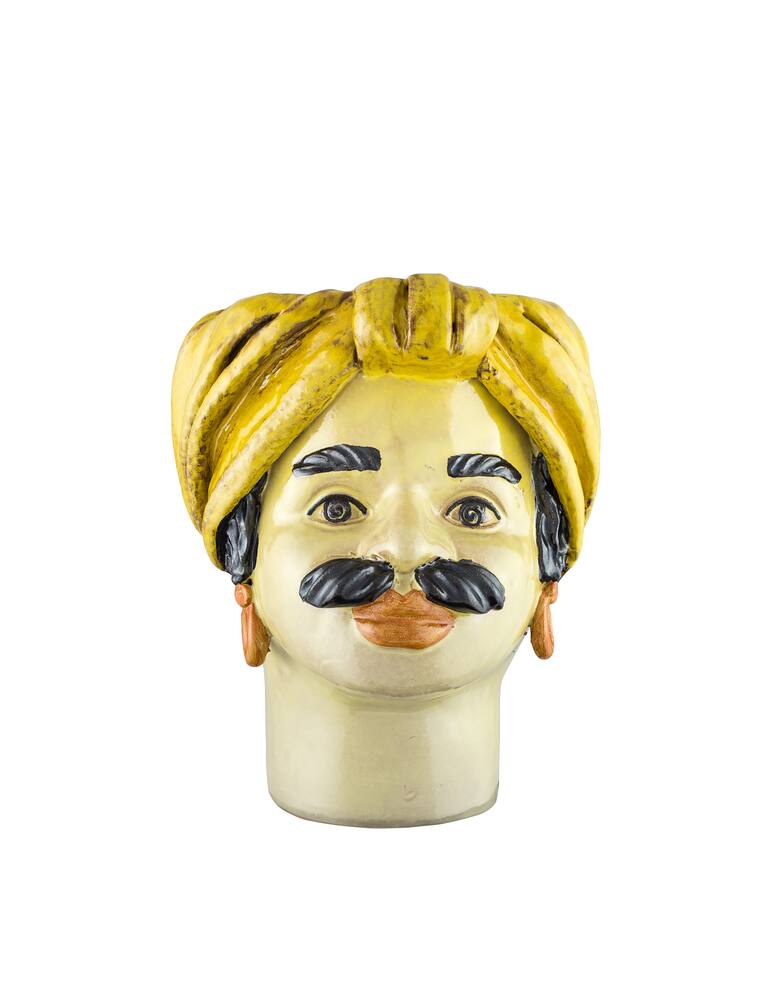 rinascente Giacomo Alessi Medium Man head mustard yellow turban - Yellow