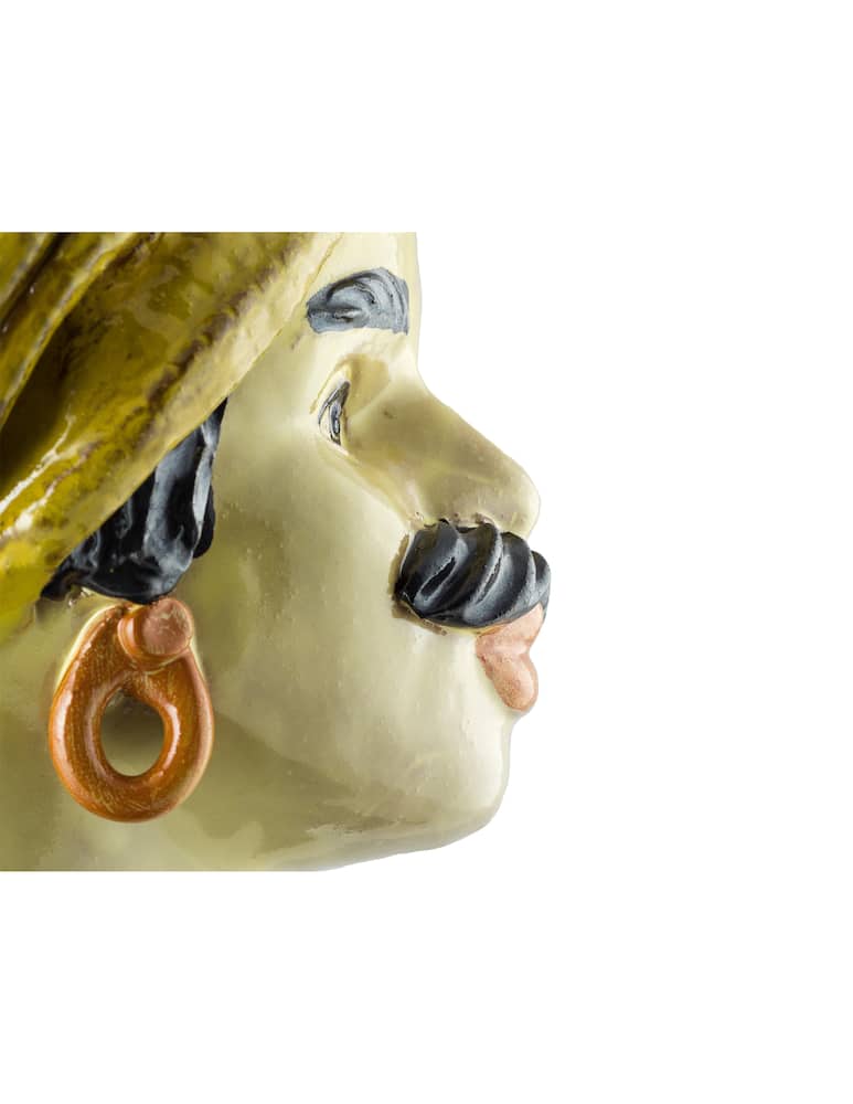 rinascente Giacomo Alessi Medium Man head mustard yellow turban - Yellow