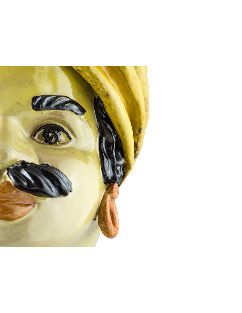 rinascente Giacomo Alessi Medium Man head mustard yellow turban - Yellow