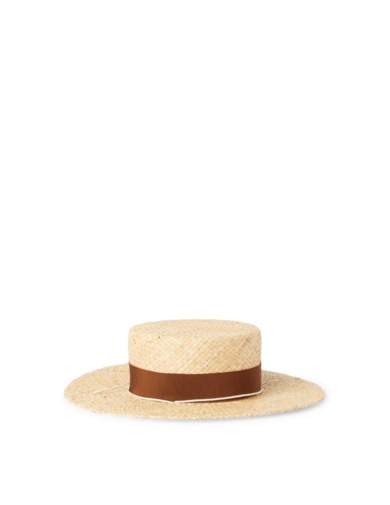 rinascente Ruslan Baginskiy Cappello a tesa in paglia con tracolla a catena - beige