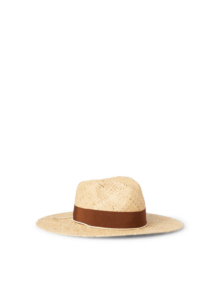 rinascente Ruslan Baginskiy Cappello fedora di paglia con cinturino a catena - beige