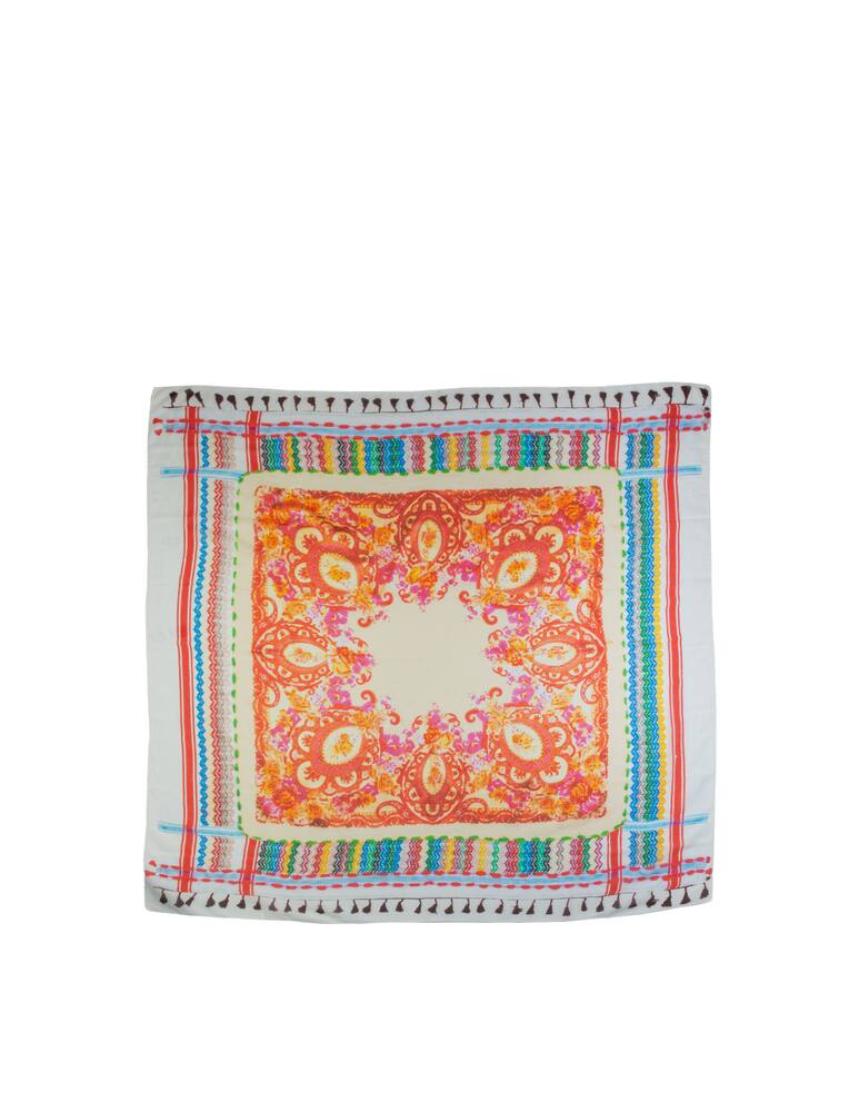 rinascente 5 min. Baroque print silk blend scarf - orange