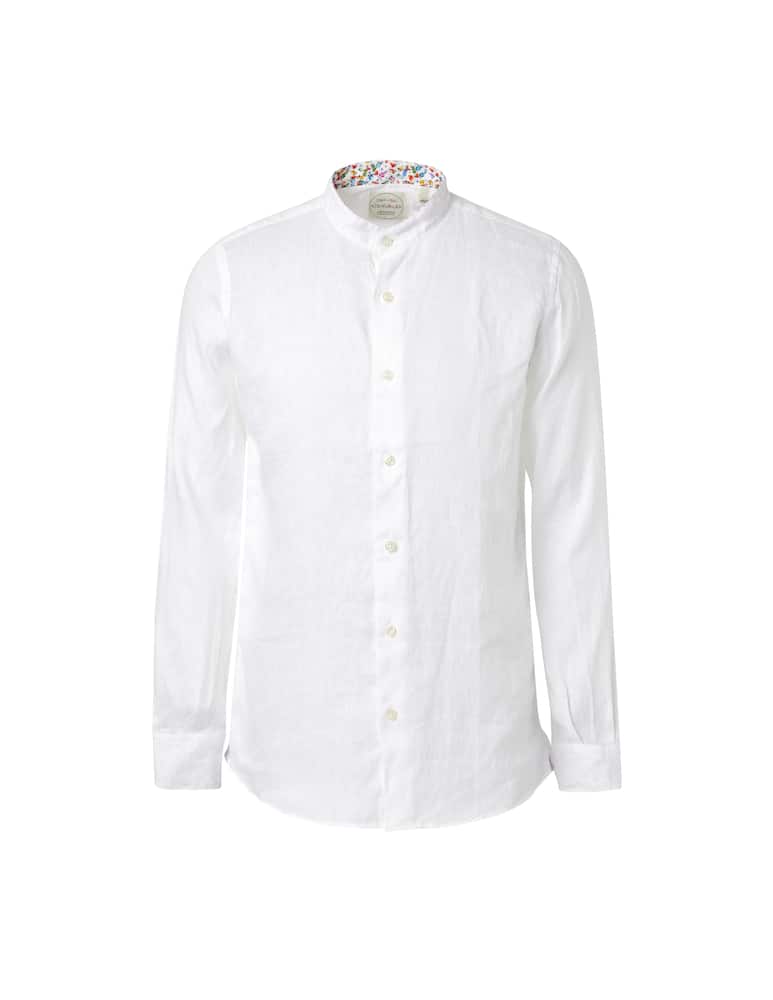 rinascente Altemflower Camicia coreana c/contrasto - bianco