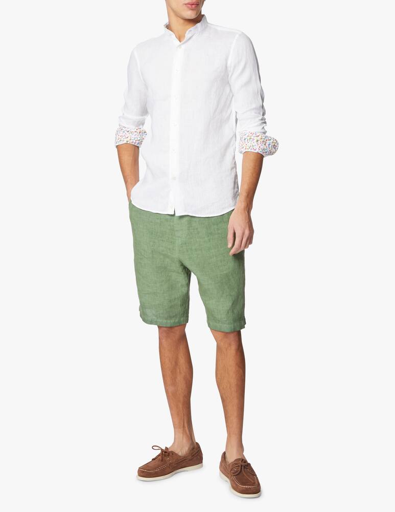 rinascente Altemflower Camicia coreana c/contrasto - bianco