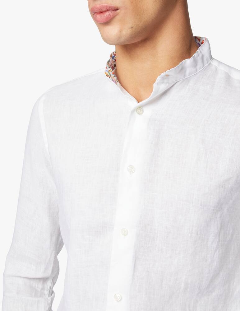 rinascente Altemflower Camicia coreana c/contrasto - bianco