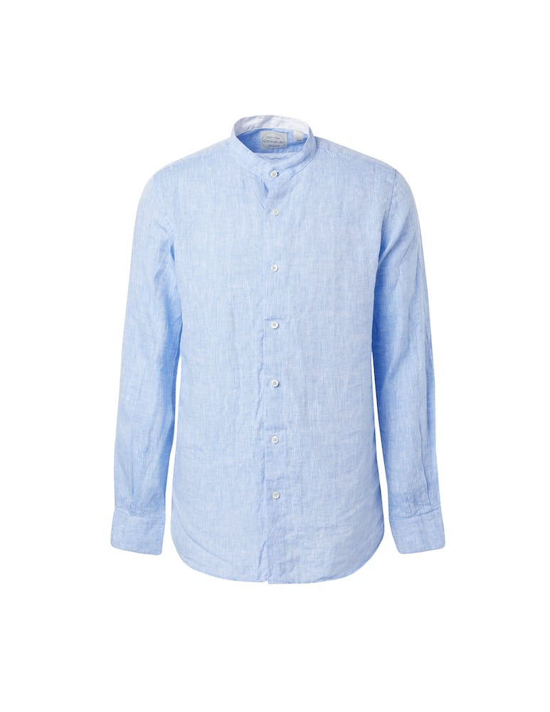 rinascente Altemflower Camicia coreana c/contrasto - azzurro
