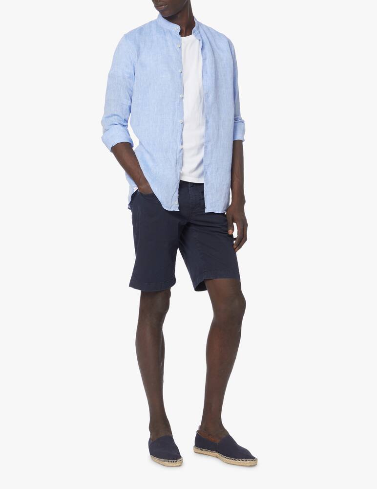 rinascente Altemflower Camicia coreana c/contrasto - azzurro