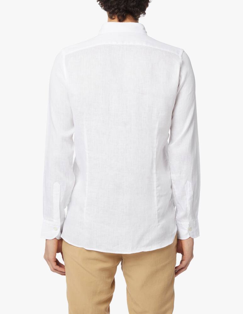 rinascente Altemflower Camicia lino tu c/contrasto - bianco