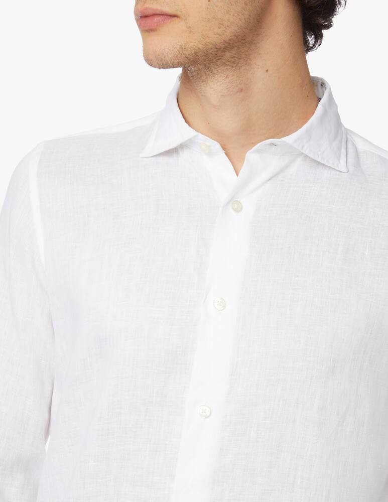 rinascente Altemflower Camicia lino tu c/contrasto - bianco