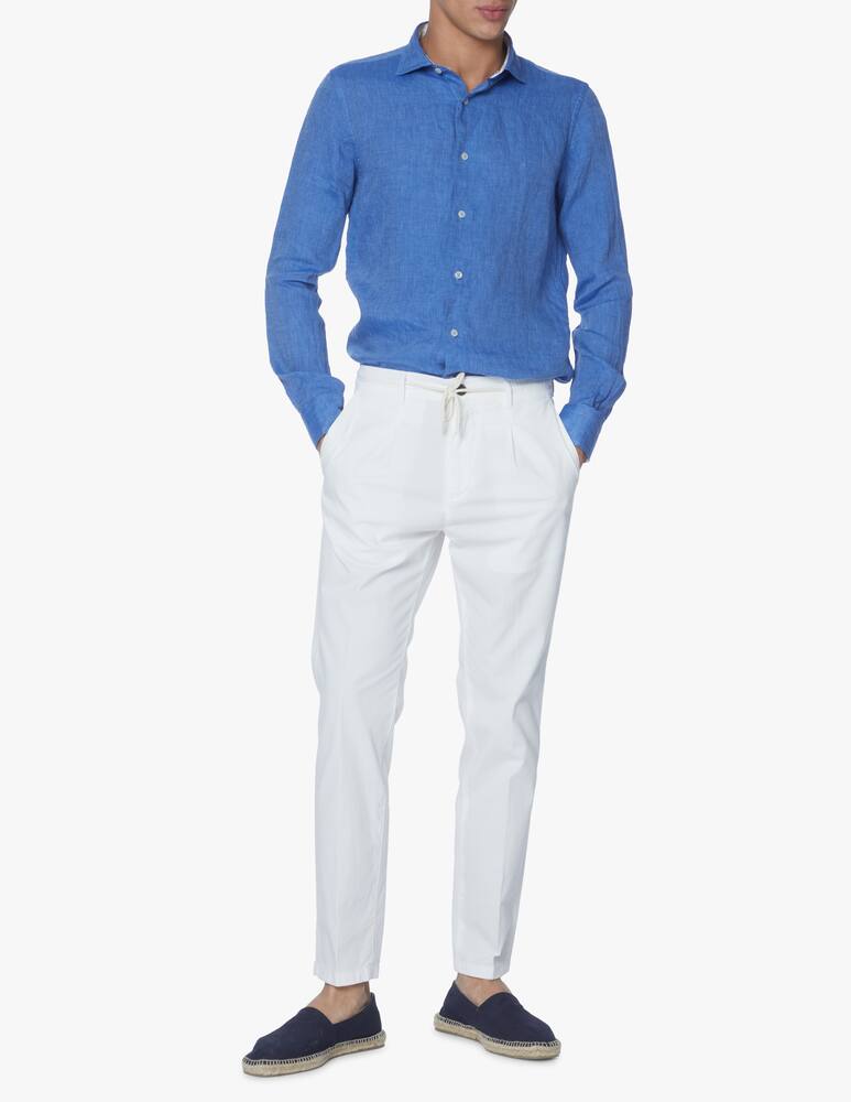 rinascente Altemflower Camicia lino tu c/contrasto - blu