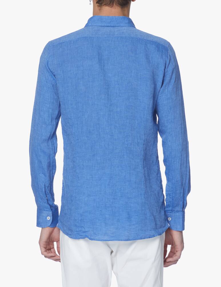 rinascente Altemflower Camicia lino tu c/contrasto - blu